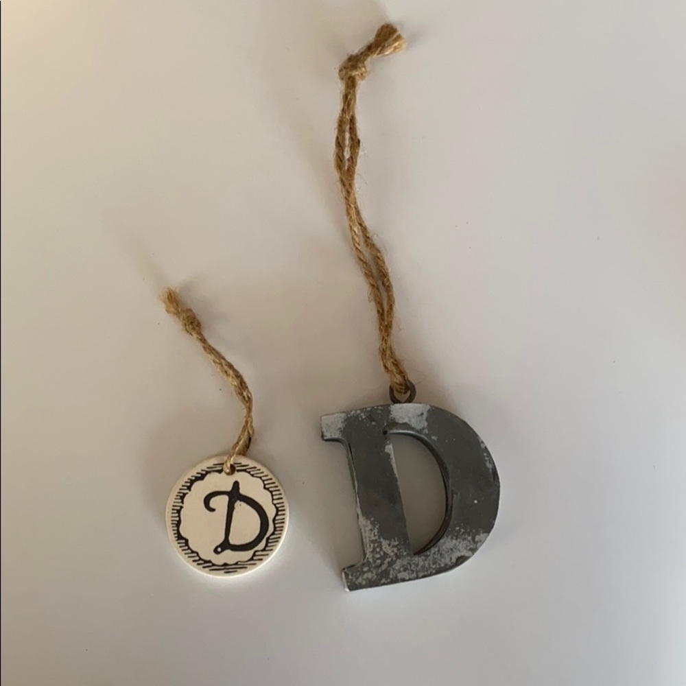 Bundle 2 Anthropologie Letter D Xmas Ornaments